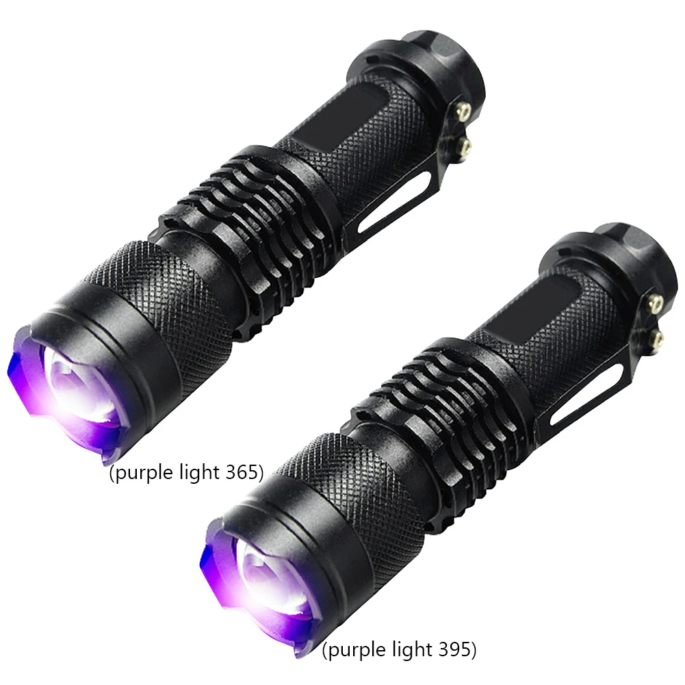 LED UV 손전등 배터리 구동 돈 확인, 보라색 빛, 애완 동물 소변 얼룩 감지기 도구, 자외선 토치