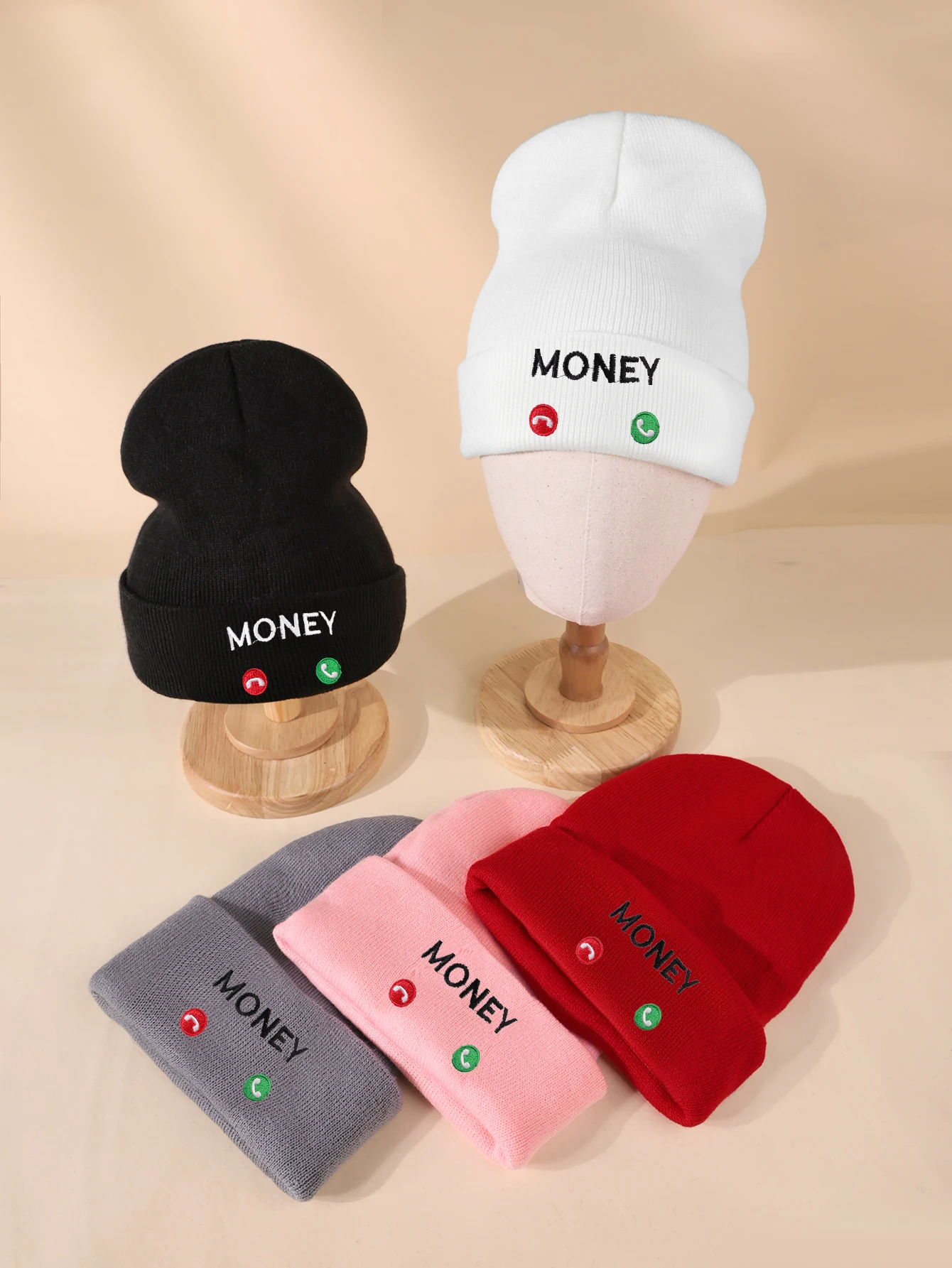 1PC autumn and winter new letter embroidery knitted women's hat, warm knitted hat, fashionable and simple street fashion