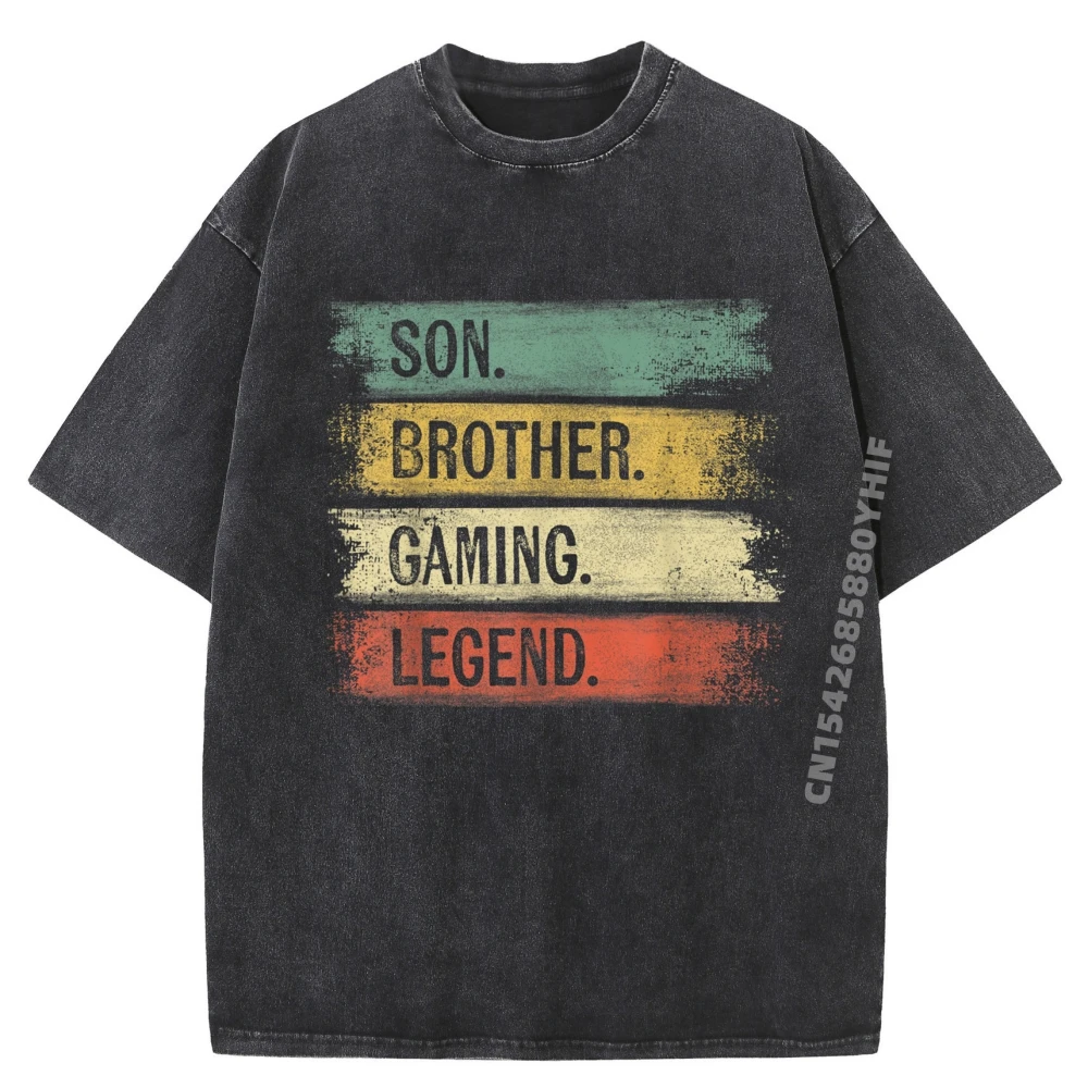 

Мужские футболки с принтом Son Brother Gaming Legend Gamer Топы Футболки Мужская футболка с рисунком Нормальная стираная футболка в стиле ретро в стиле хип-хоп