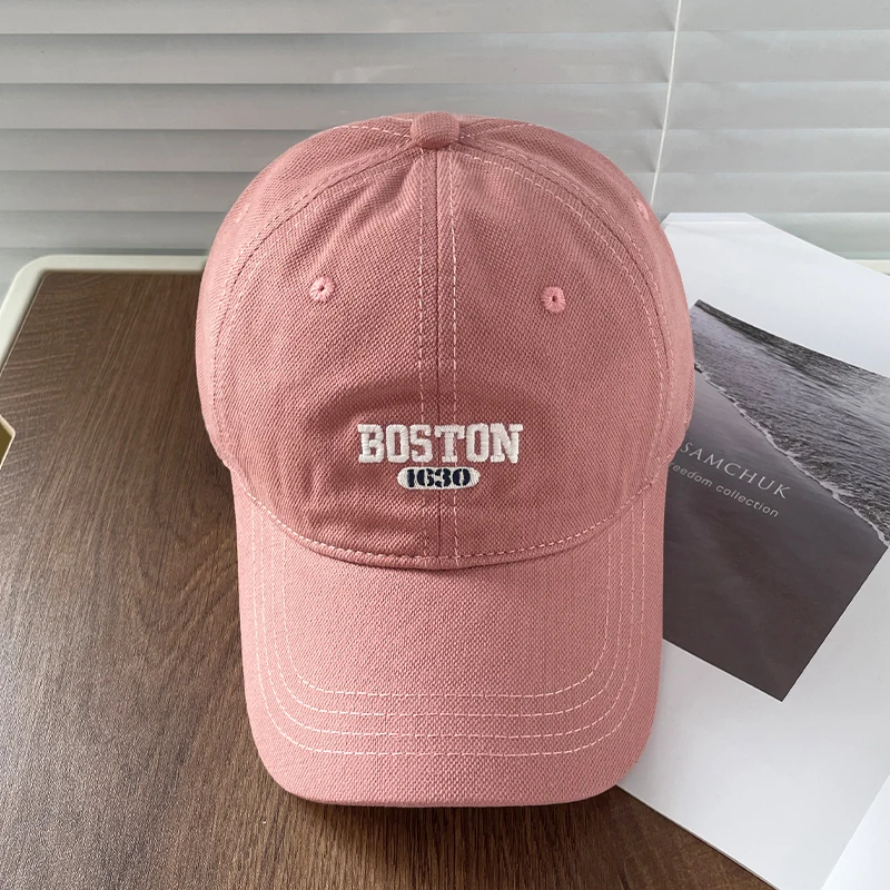 BOSTON bestickte Baseballmütze für Damen und Herren, vier Jahreszeiten weiche Entenzungenmütze, Reisen, Wandern, Outdoor