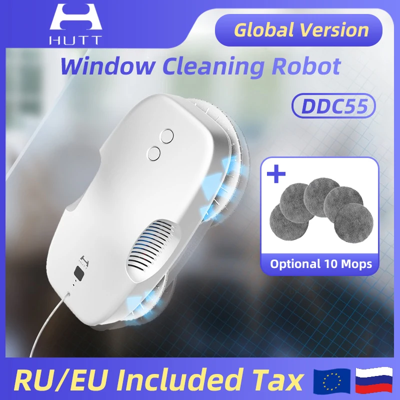 Global version HUTT DDC55 Electric Window Cleaner Robot Window Cleaner Wall Glass Wiper for Home Appliances