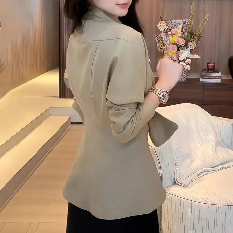 BJTZ Temperament Office Lady Designer Versatile Irregular Short Trench Jacket For Woman 2025 Autumn New Outwear Female Clothing