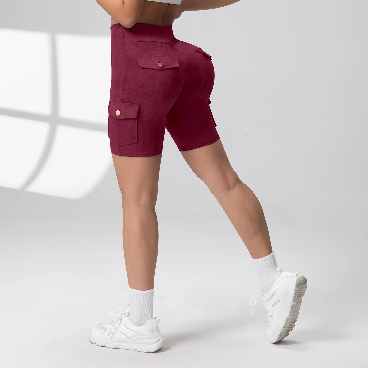 Women's Multiple Flip Pockets Tie-Dye Cargo Shorts Leggings High Waist Slim Fit Cycling Casual Home Sports Shorts Pants