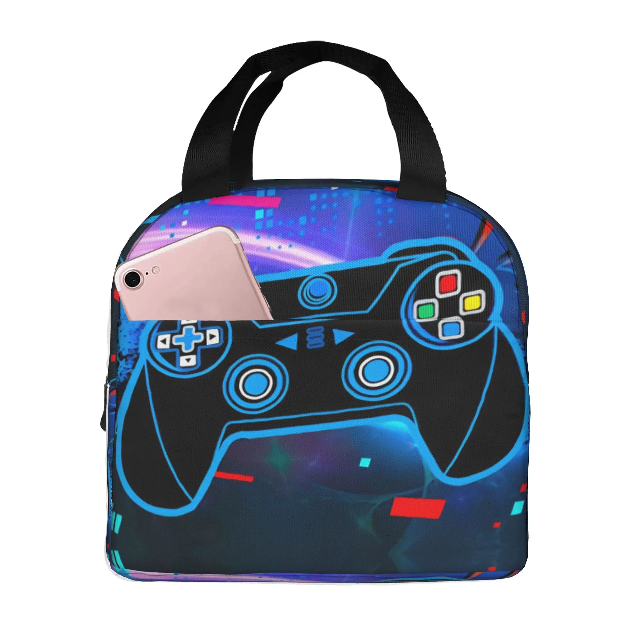 Game Controller Insulated Lunch Bag for Women Leakproof Technological Sense Thermal Cooler Lunch Box Office Picnic Travel