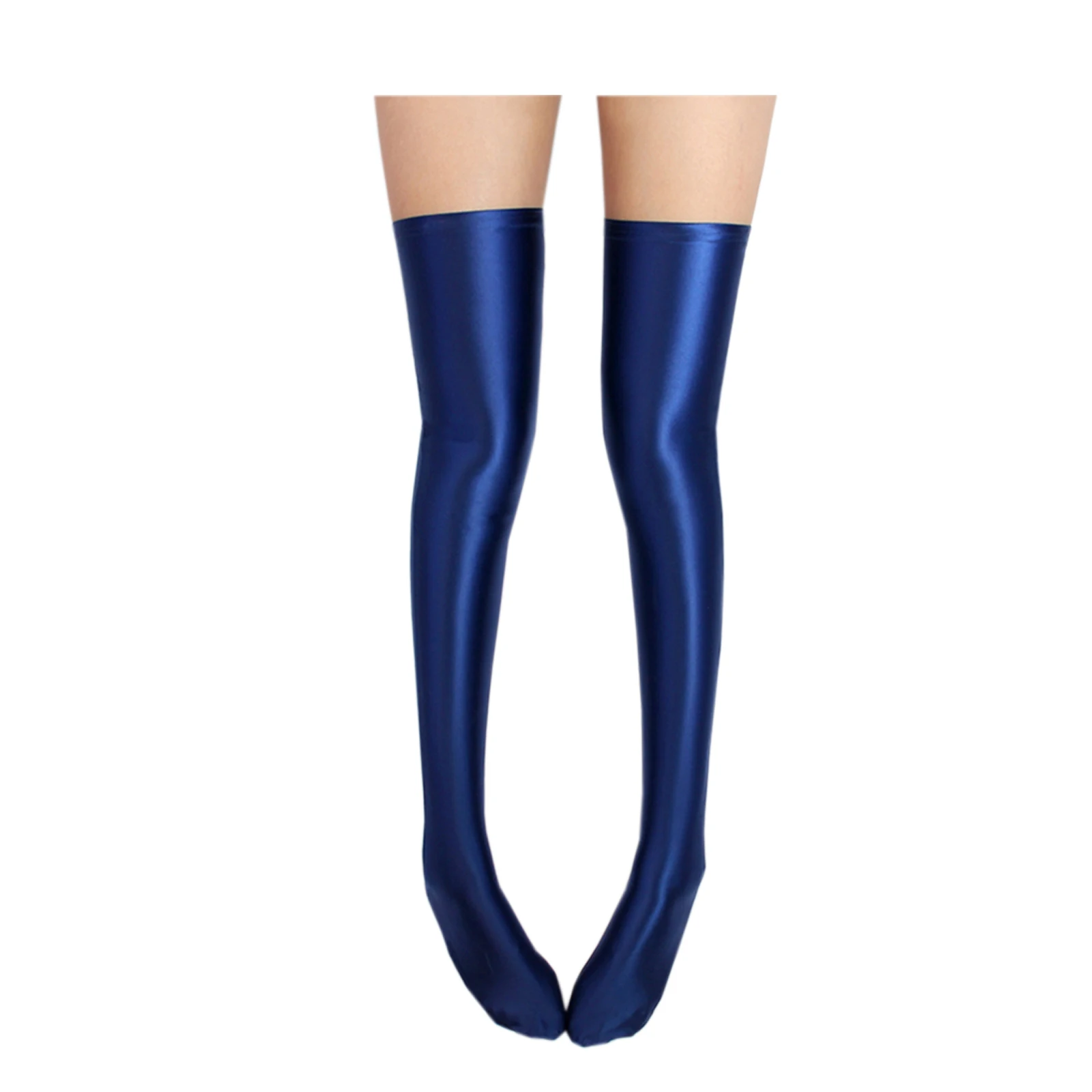 مثير لامعة حريري اليابانية الفخذ العليا جوارب للنساء فوق الركبة الصلبة لامعة السلس مطاطا الرياضة طماق #4
