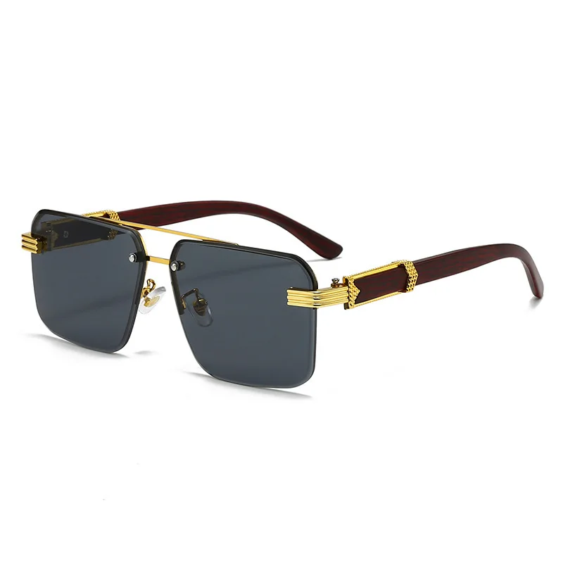 Textured Double-Bridge Fashion Sunglasses