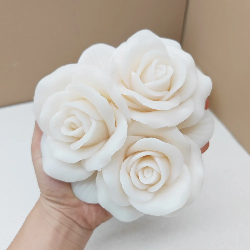 High Quality Rose Candle Silicone Mold Large Rose Aromatherapy Candle Plaster Home Decorative Ornaments