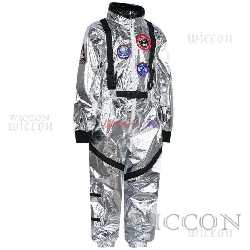 실버 남녀 공용 우주복 점프수트 성인 코스프레 의상;6,a'3.k;8,