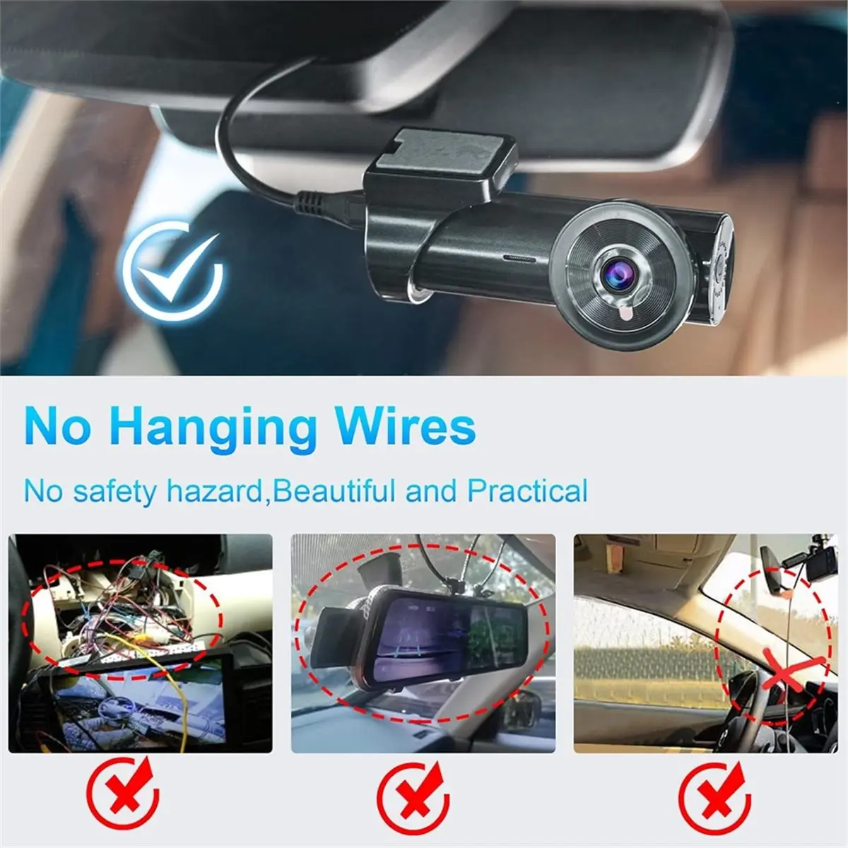 #96Z Car Dash Cam Power Adapter,DashCam Power Adapter 7 Pin (Model B) for Chevy Ford Honda Lexus (Plastic)
