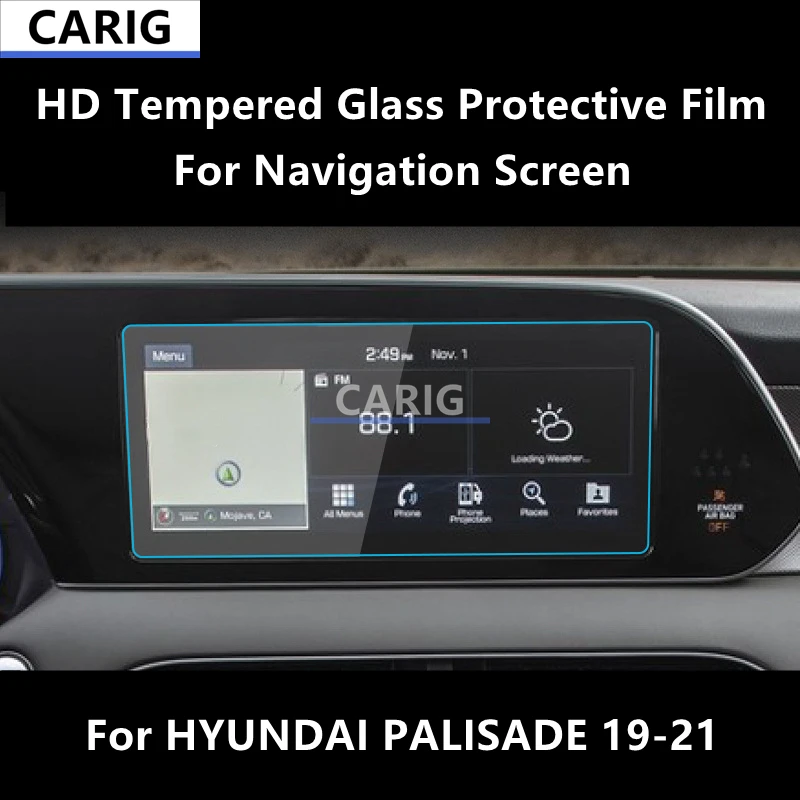 

For HYUNDAI PALISADE 19-21 Navigation Screen HD Tempered Glass Protective Film Anti-scratch Accessorie Refit