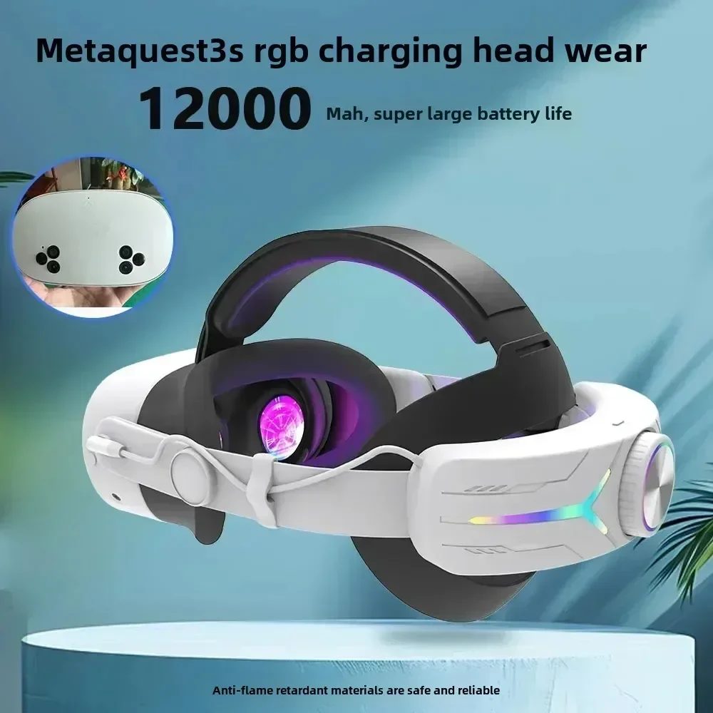 New for Meta Quest 3s Charging Headband Quest 3 Gaming Headband 12000mAh for Quest 3s Accessories