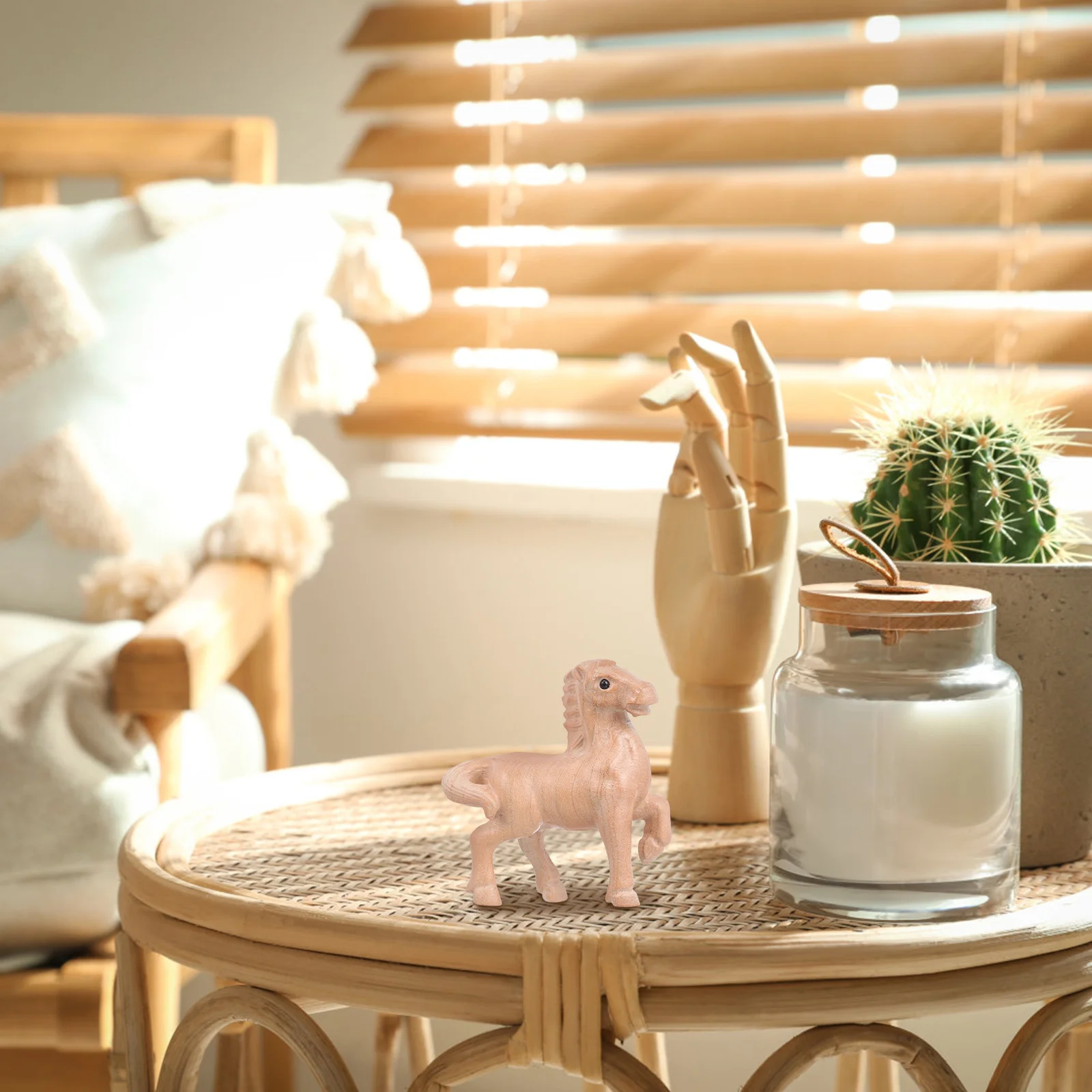 

Wooden Horse Hand Carved Chinese Zodiac For Home Decor Office Desk Horse For Office Bookshelf 2026 New Year Decoration