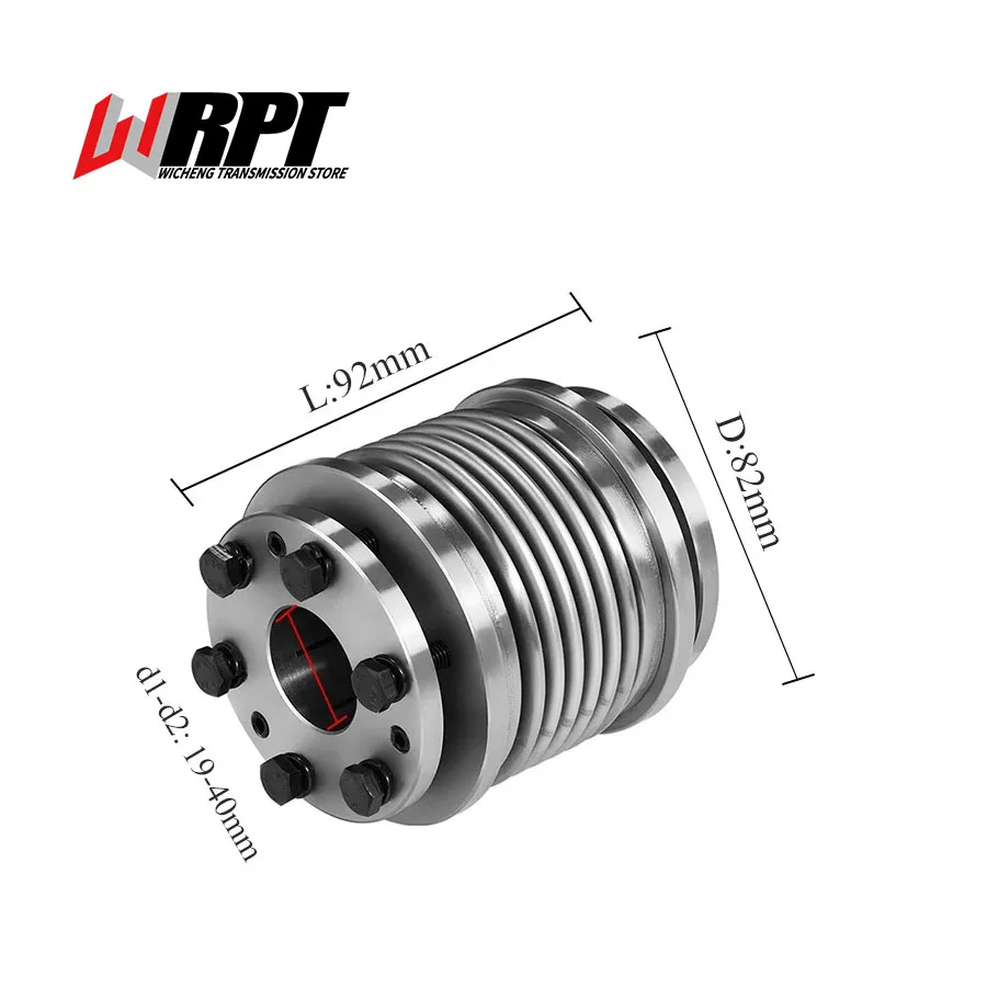 

CRZ Bellows Expansion Sleeve Coupling Has Good Elasticity And Zero Clearance Stainless Steel Coupling CRZ-82X92