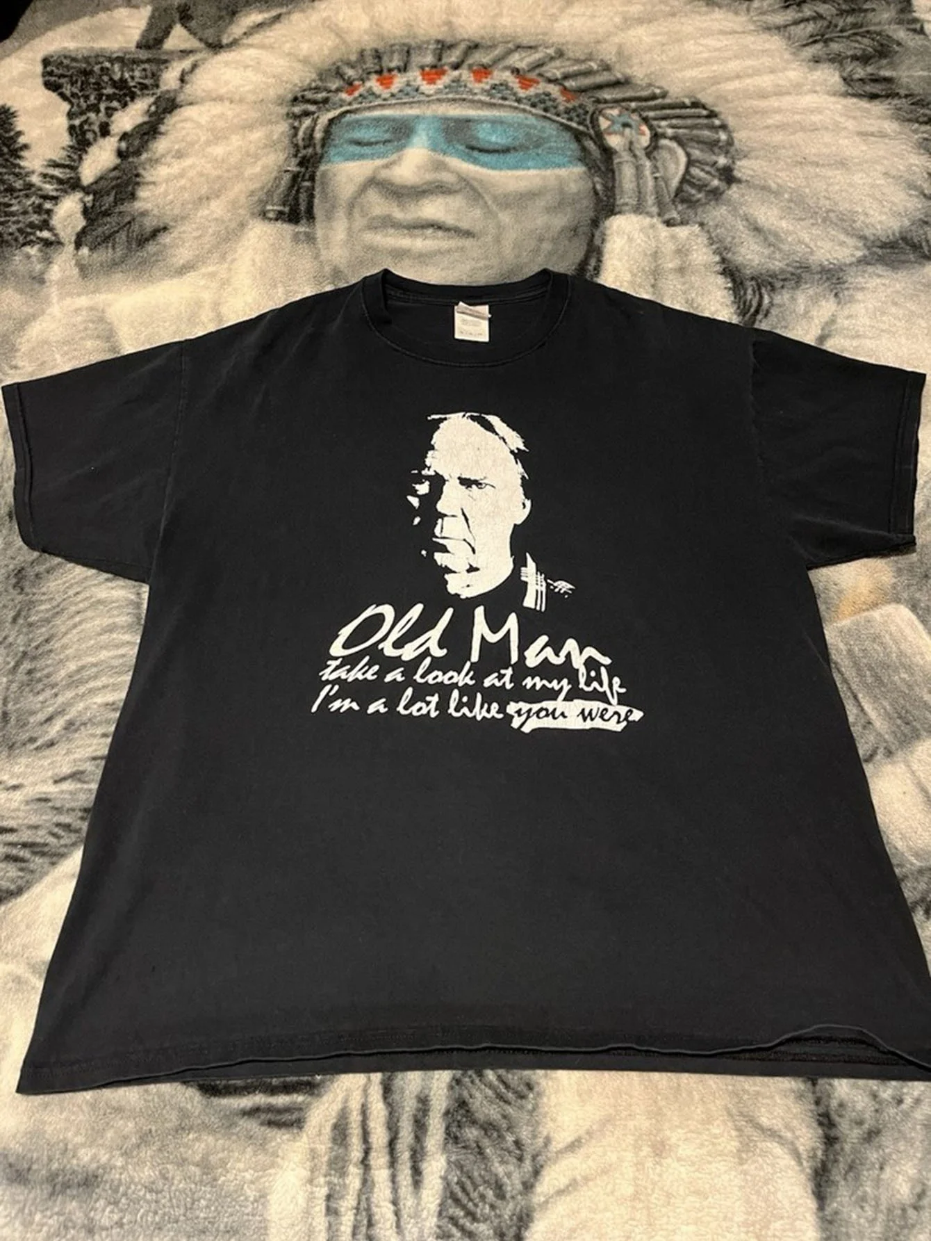 Аутентичная футболка NEIL YOUNG Old man lyric, размер XL, подарки для папы, рубашки для мужчин, винтажная футболка, эстетичная одежда, забавная футболка