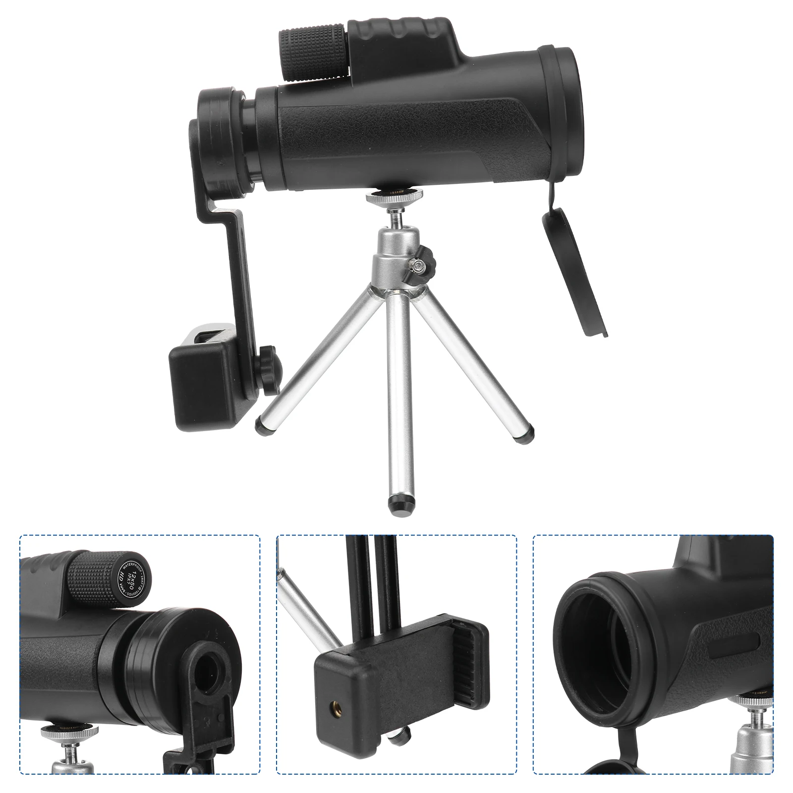 

1Pcs Telescope 12x50 Portable Single-Tube Tripod Phone Holder Wireless Controller High Magnification Bird Watching Hd