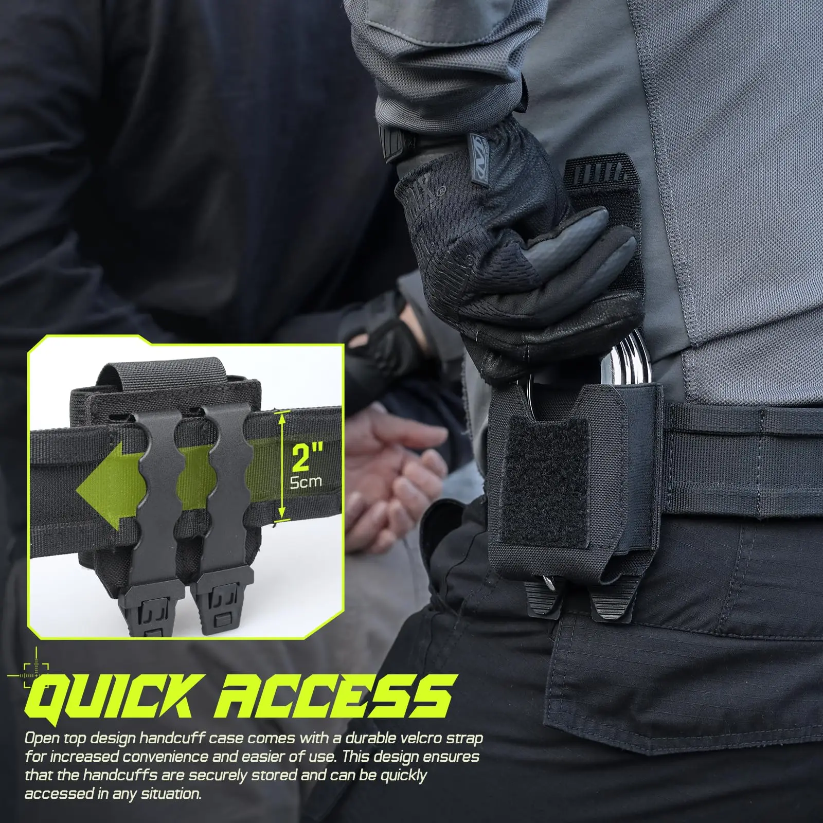 

Держатель наручников для правоохранительных органов, чехол для наручников Molle для рабочего ремня, полицейский жилет, чехол для наручников подходит для шарнирных/складных наручников