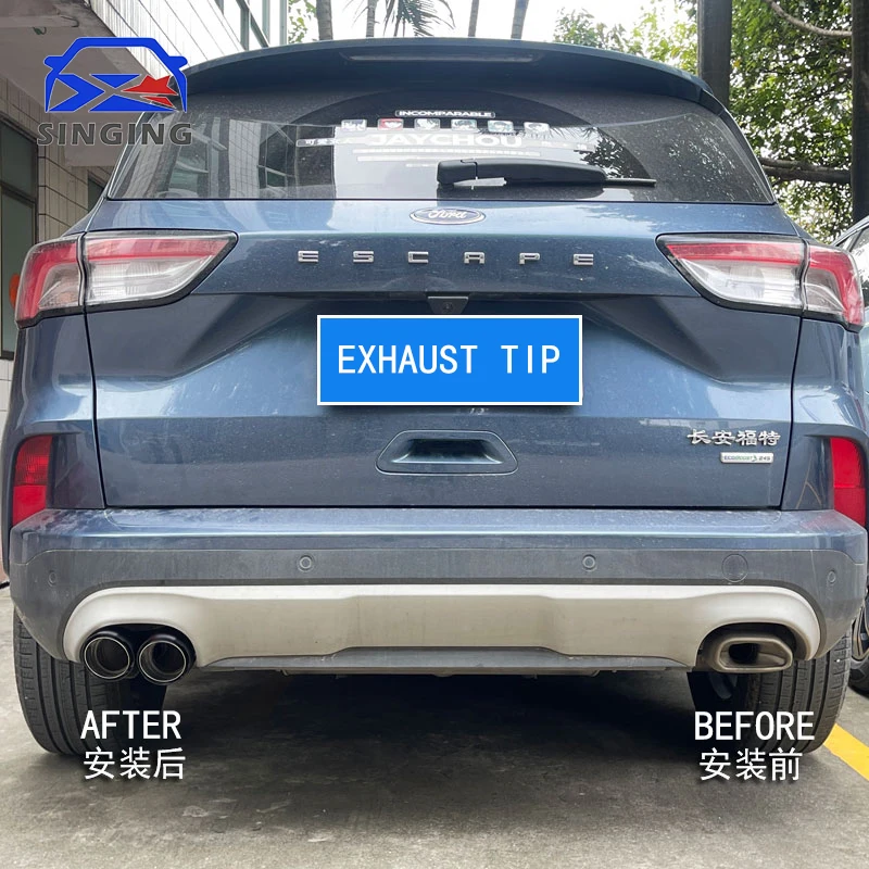 Car Modification Muffler End Pipe Exhaust Tips auto accessories parts spares Non-destructive For Ford Escape Kuga 2023-2025