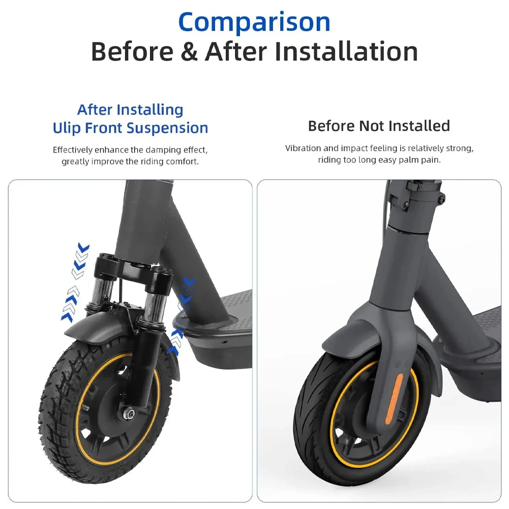 Electric Scooter Suspension Front Fork Shock Absorber with Kickstand Mudguard for Ninebot F20 F25 F30 F40 F2 Plus Accessories