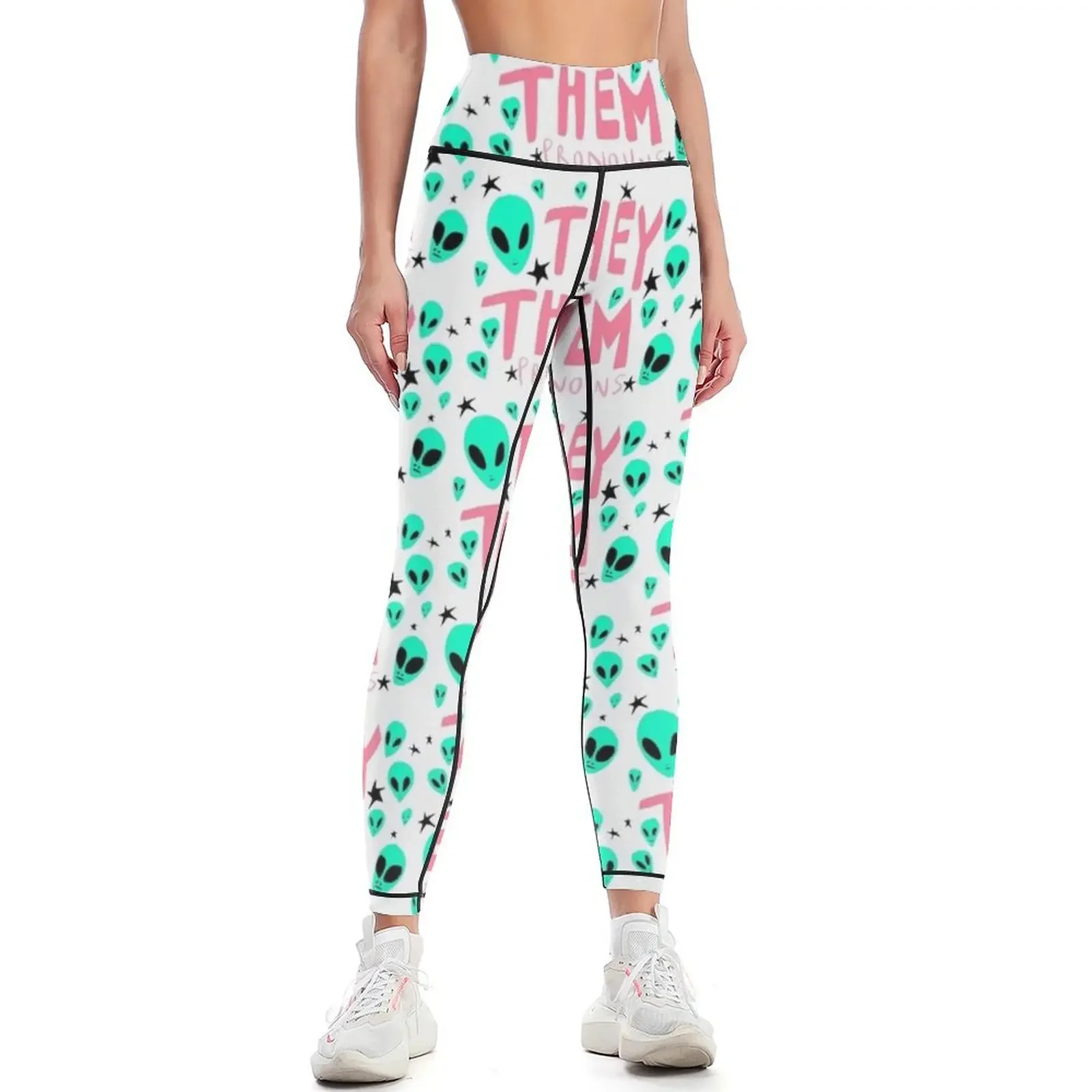 

THEY THEM PRONOUNS Leggings Sports pants woman push up fitness Women's sportswear sportswear gym Womens Leggings