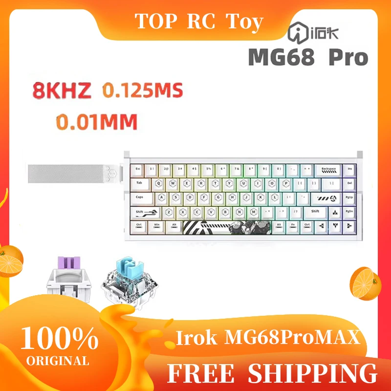 

Irok MG68 Pro Max Magnetic Keyboard Tri-Mode Wireless Mechanical Keyboard Custom 8000HZ 0.01mmRT Aluminium Alloy Gaming Keyboard