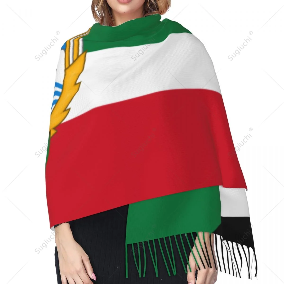 Kuwait Emblem Flag Scarf Pashmina Warm Scarves Shawl Wrap Hijab Spring Winter Multifunction Unisex