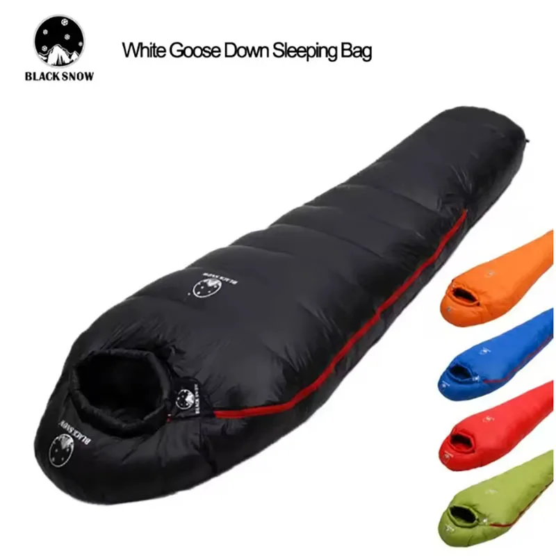

Very Warm White Goose Down Filled Adult Mummy Style Sleeping Bag Fit for Winter Thermal 4 Kinds of Thickness Camping Travel