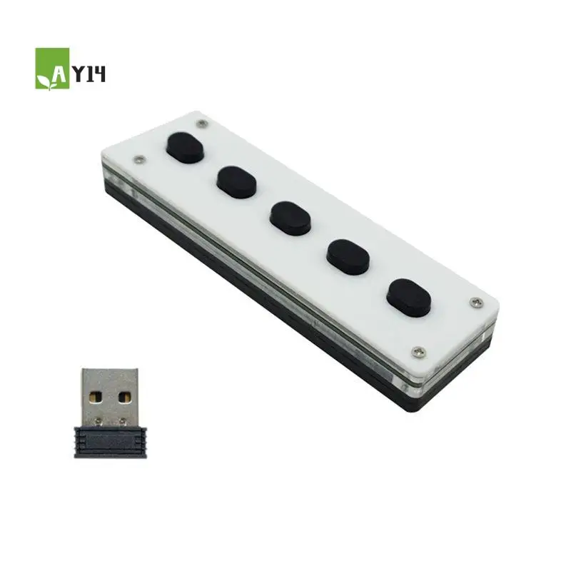 AY14 -Silent Silicone Bluetooth Custom Programming Macro Keyboard 5-Keys Macropad Copy Paste USB Keypad