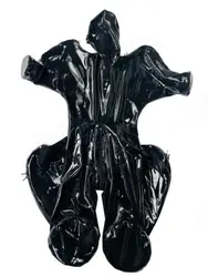 Latex gummi catsuit dog suit with pads shoulder zip and leg zip crawl Catsuit