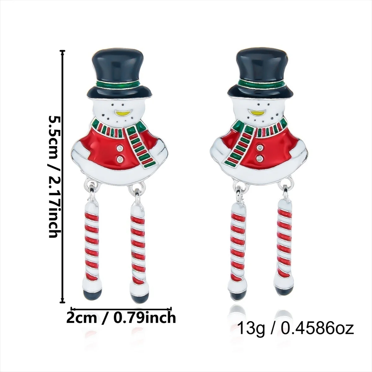 Weihnachtliche kreative Ohrhänger mit simulierten Perlen und langen Beinen im Weihnachtsmann-Design für Damen, Neujahrs-Ohrschmuck mit Lebkuchenmann und Schneemann. – Detail 40