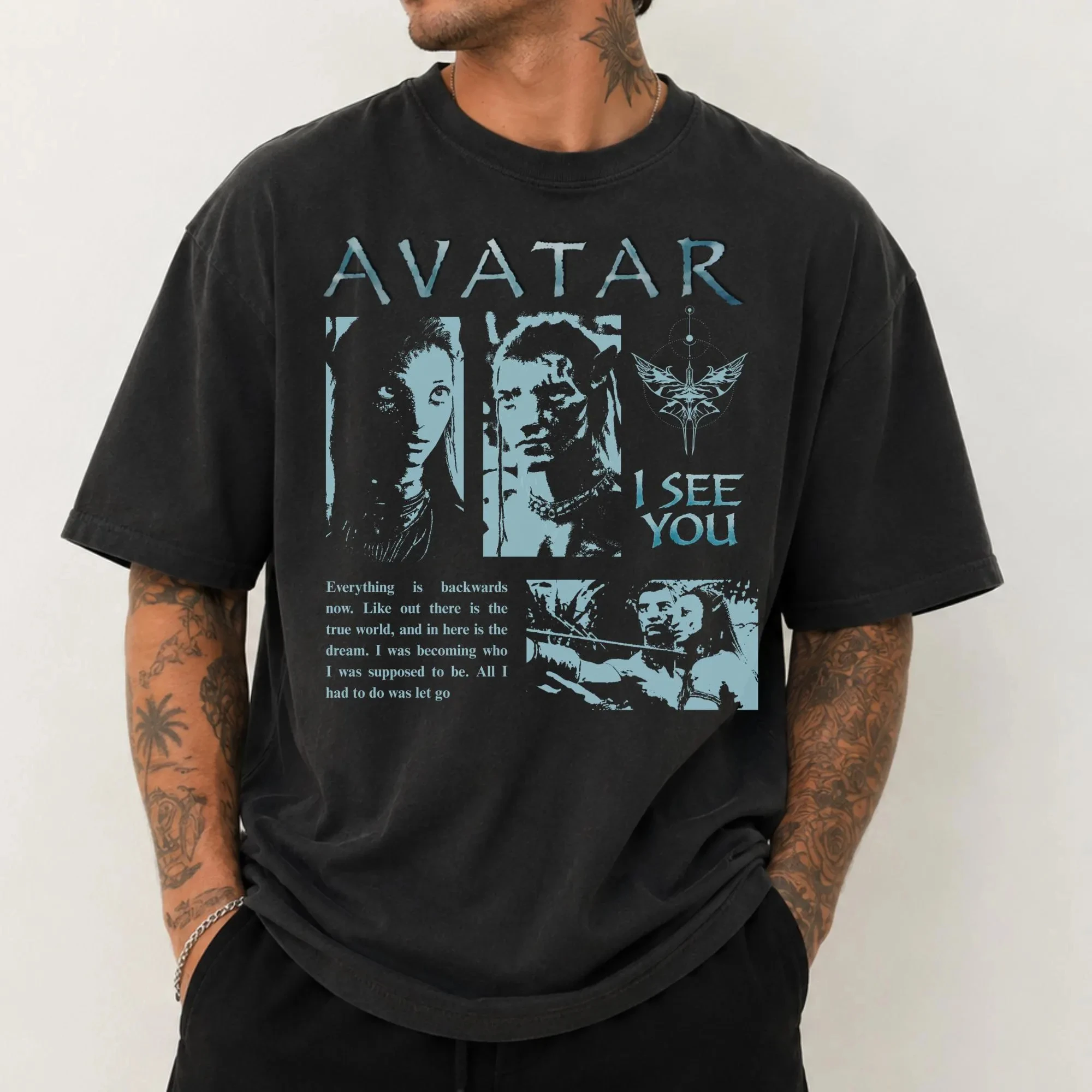 Avatar Movie Graphic T-Shirt, Sci-Fi Pandora Film Print, Unisex Tee, Fantasy Movie Lover Casual Streetwear Short Sleeve Top