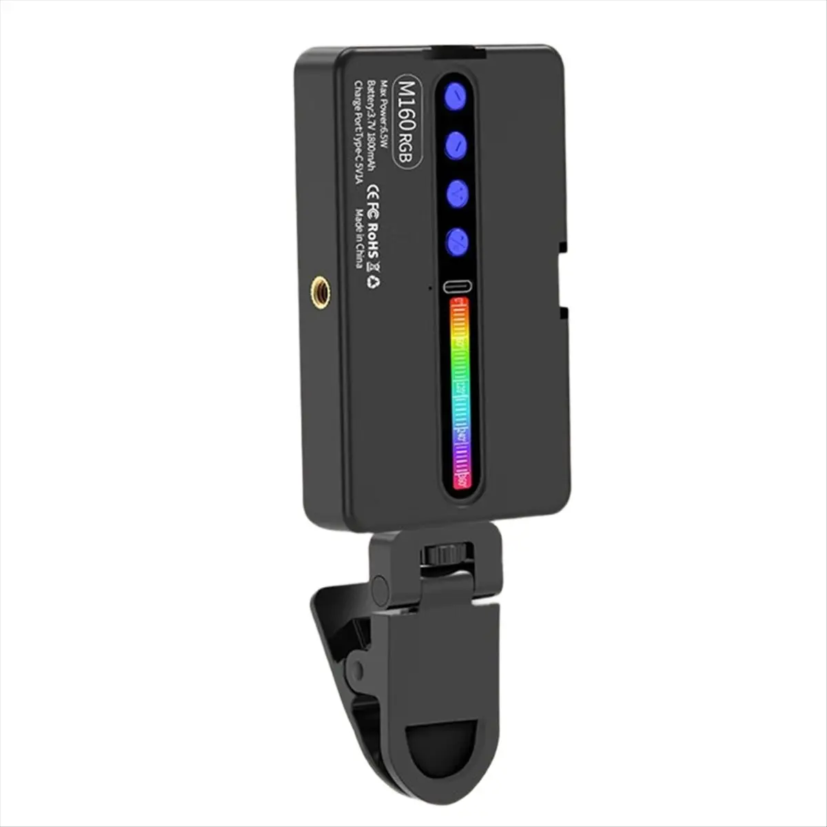 AT33 M160 RGB LED Video Light 2700-6500K Handheld Photography Fill Lamp CRI95+ Built-in 1800mah Cold Shoes Vlog Pocket Light