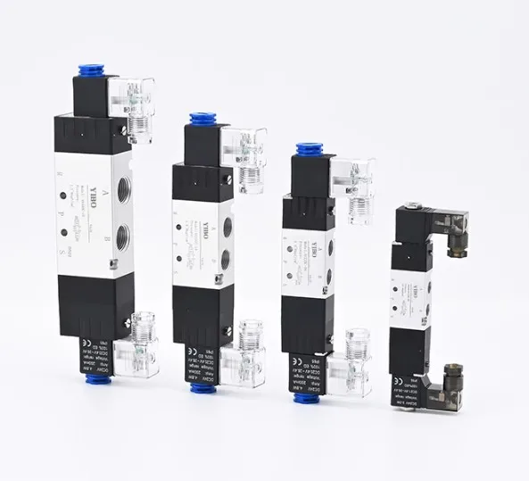 

4V330C-10 4V330E-10 4V330P-10 Double headed Double control 5 Way 3 Position Power down hold Pneumatic directional Solenoid valve