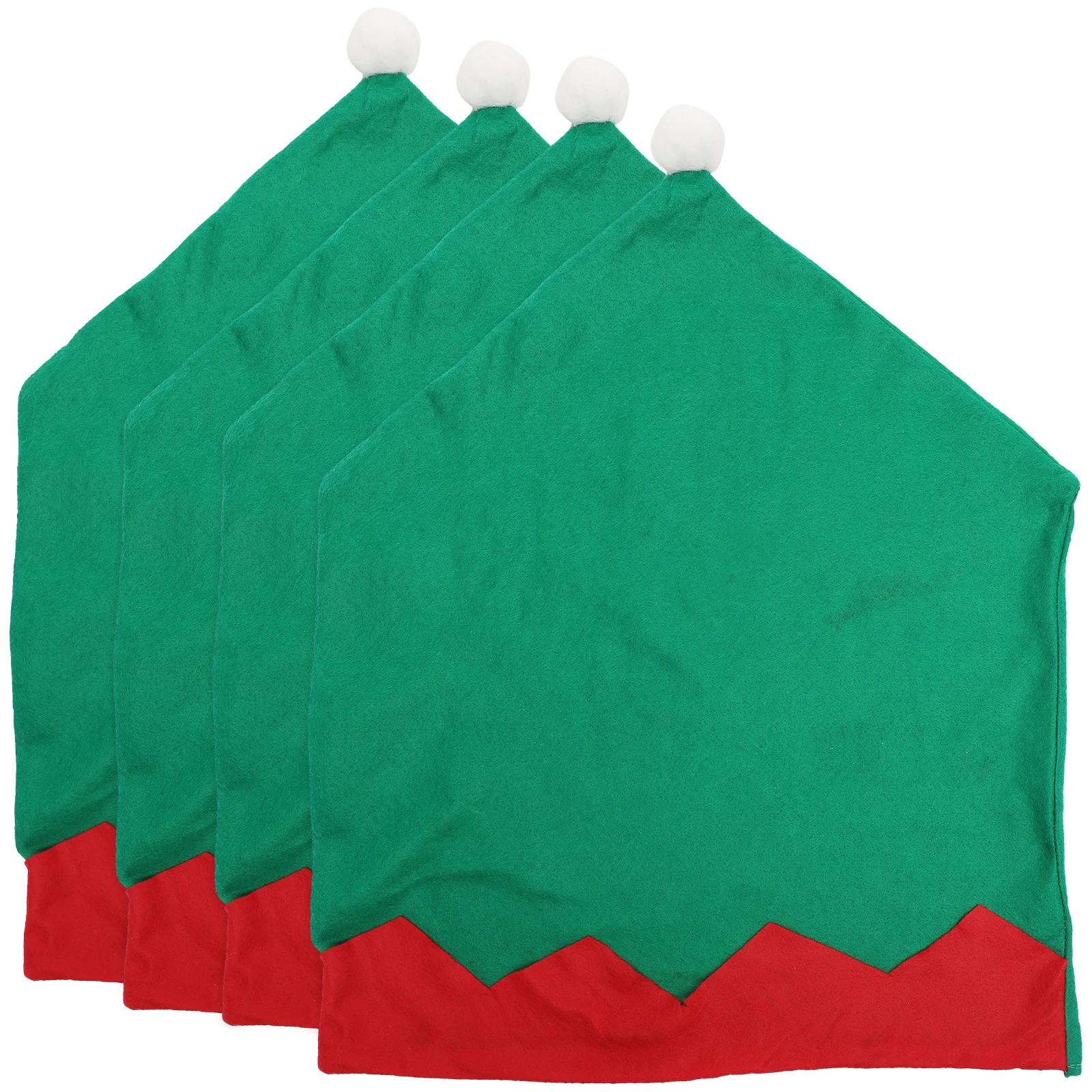 

4pcs Christmas Chair Covers Green Santa Hat Table Decor Dining Room Xmas Back Cover for Holiday Party Decoration
