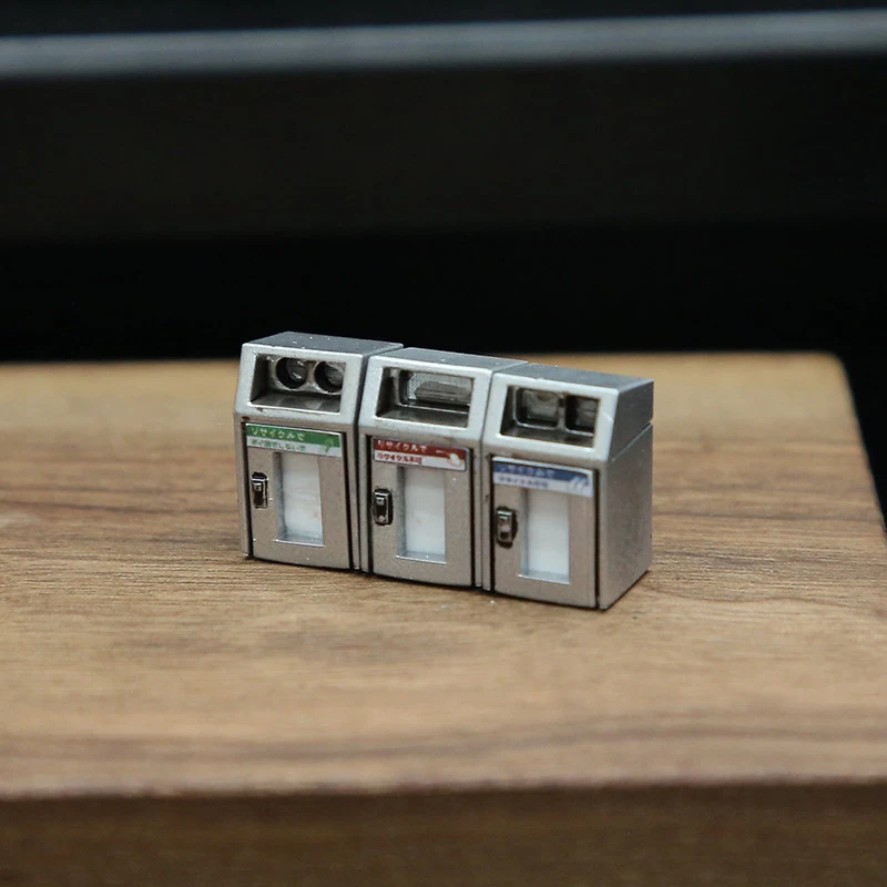 1:64 Japanese Style Trash Can Miniature Scene Street Garage Micro Model