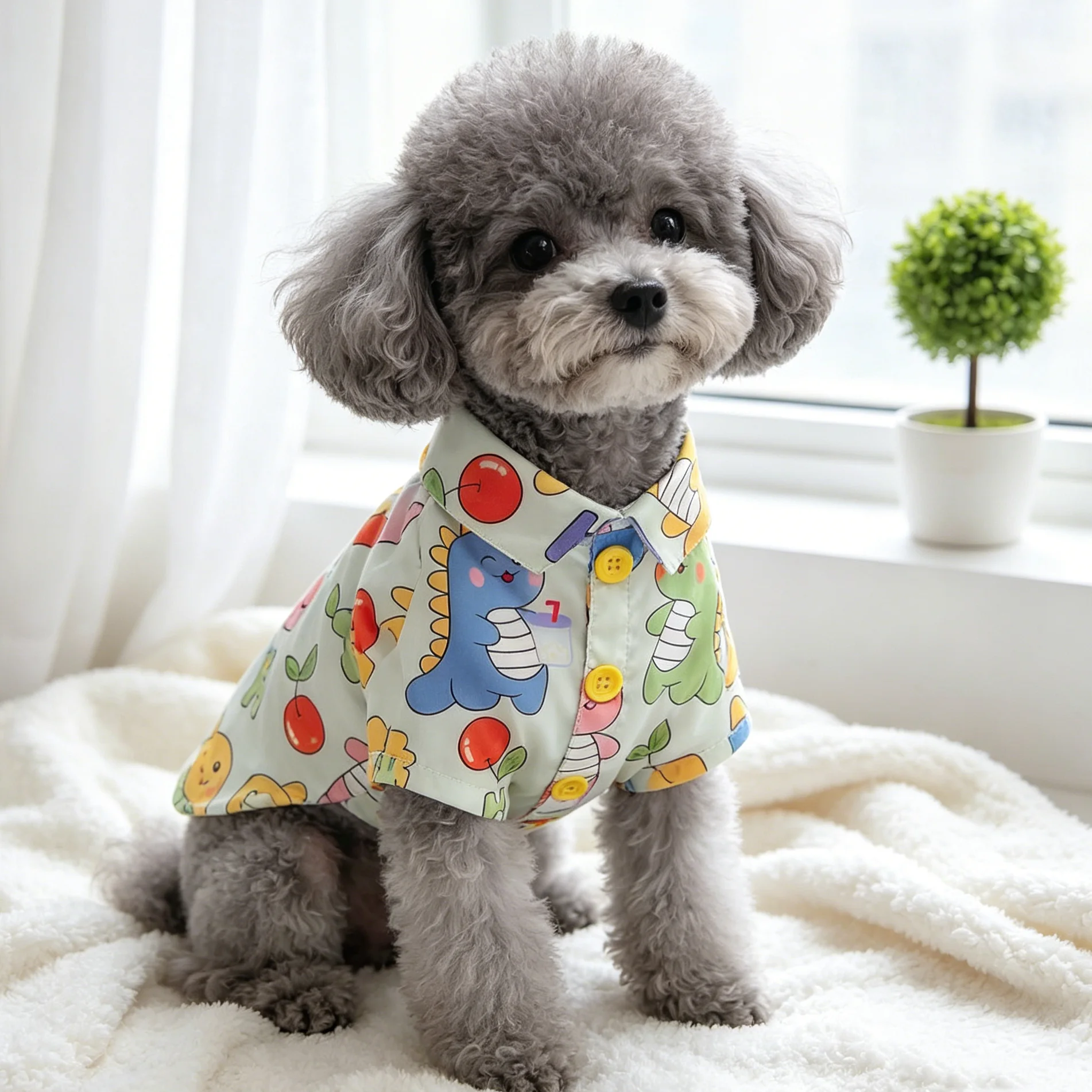 Cotton Dinosaur T-shirts For Dogs Designer Cute Clothes Apparel Little Small Puppy Animal Summer Wear Chihuahua Pugs Toy Terrier