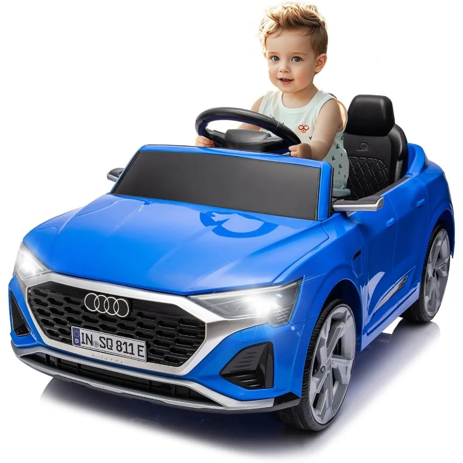 12V licenciado Audi SQ8 Passeio em carro - Passeio em brinquedos com controle remoto Dual Drive Soft Start 3 velocidades Música LED Light Bateria Powe