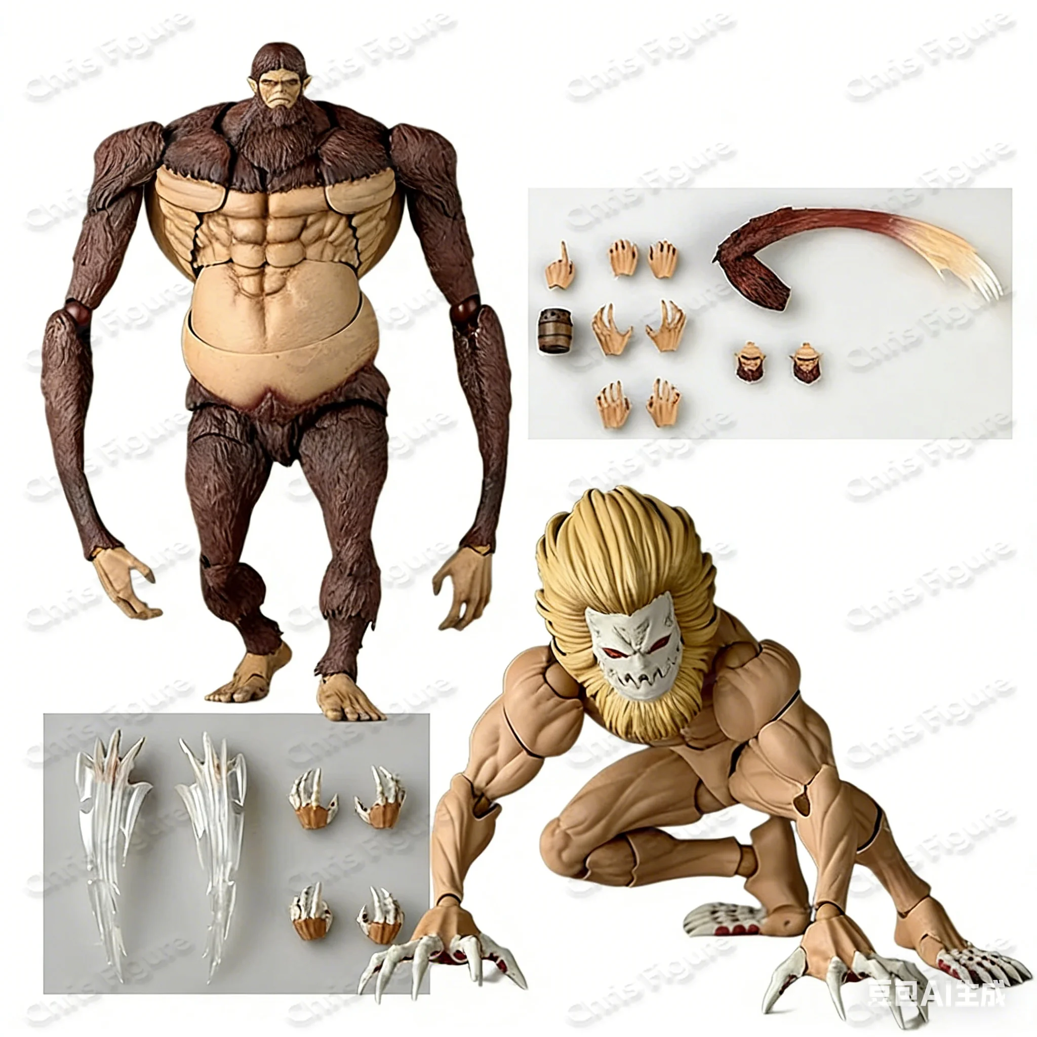 KAIYODO Revoltech AMAZING YAMAGUCHI Attack on Titan Beast Titan Jaw Titan Action Figures Model Collection Gift