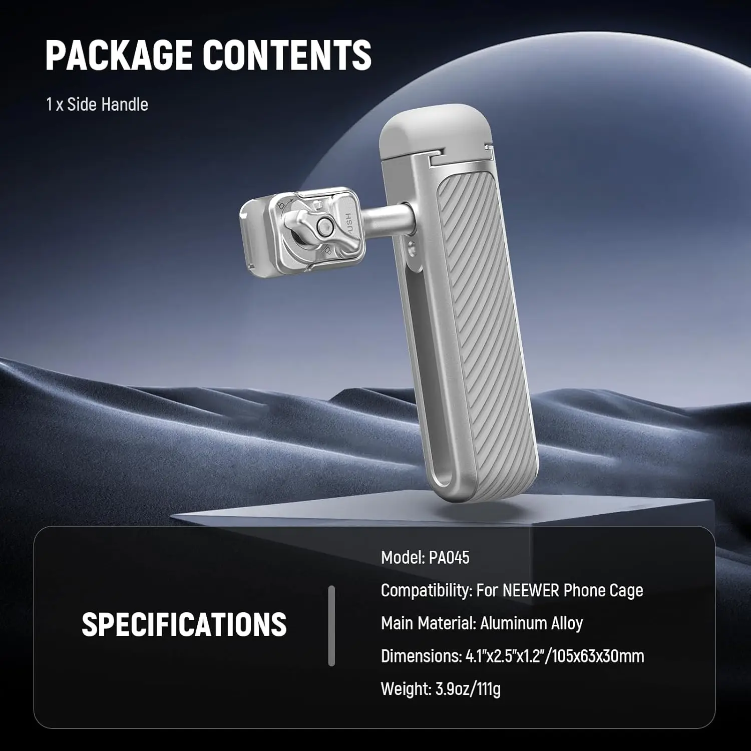 NEEWER Schnellverschluss-Seitengriff für iPhone 16 Pro 16 Pro Max S25 Ultra mit Anti-Off-Kaltschuh, 360 ° Rotation, rutschfestes Gitter – Detail 3