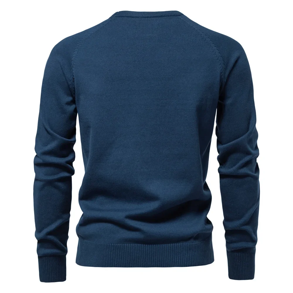 Maglioni lavorati a maglia da uomo Maglioni casual solidi Pullover girocollo Maglione a maniche lunghe impiombato Maglioni spessi slim fit 2025 Top autunnali