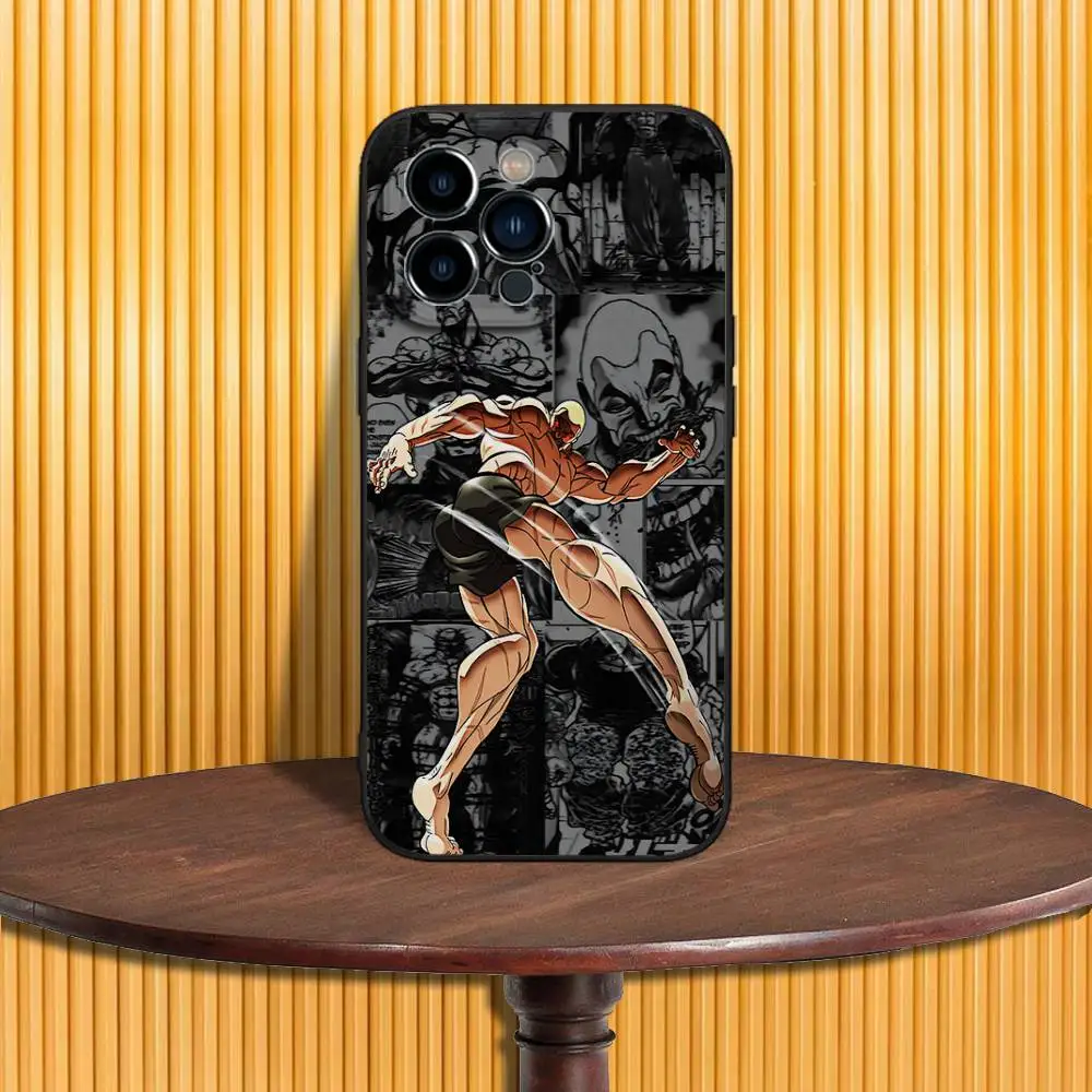 Jack Hanma B-Baki Phone Case For iPhone 17,16,15,14,13,12,11,Pro,Max,Plus,X,XS,SE4,E,Mini,Soft Black Case