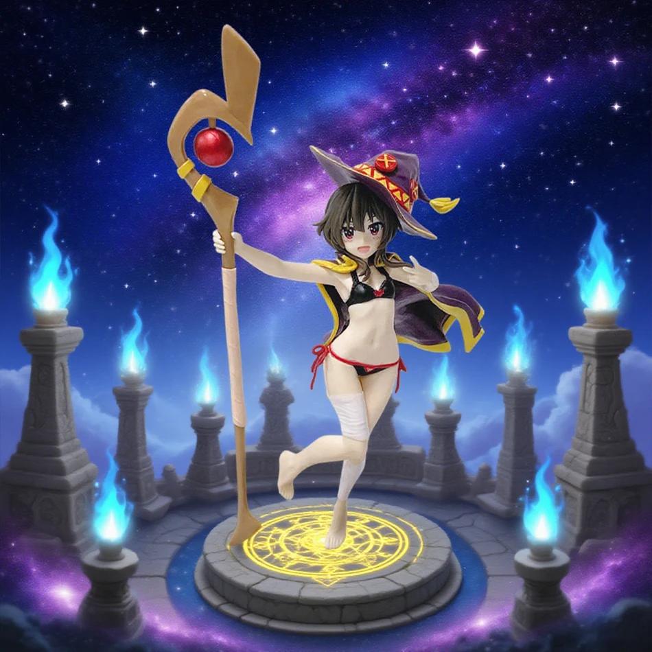 

Anime Figure KonoSuba: God's Blessing on This Wonderful World! Megumin the Great Mage Swimsuit Beautiful Girl Figure Model Toys