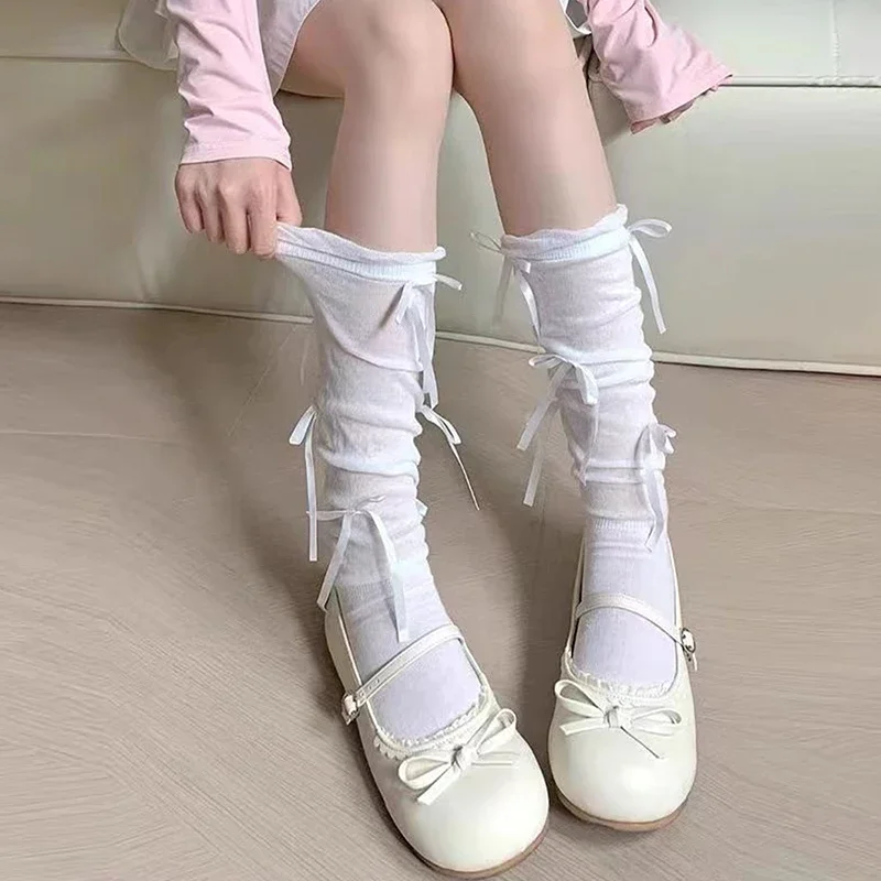 1/2/3 펑크 여성 종아리 묶음 레그 커버 양말 발레 스트랩 종아리 양말 얇은 스타킹 Y2K 로리타 고딕 일본 JK 코스프레 양말