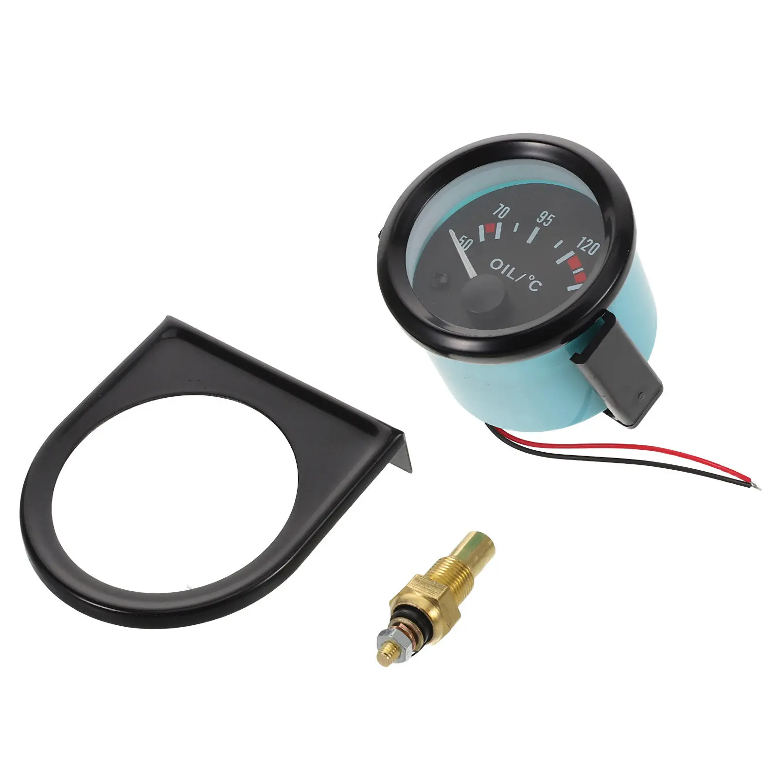 Indicador de Temperatura del Aceite para Autos de 50 a 150 Grados Celsius, 12V, Analógico, Negro, Redondo, para Protección y Ajuste del Motor del Vehículo