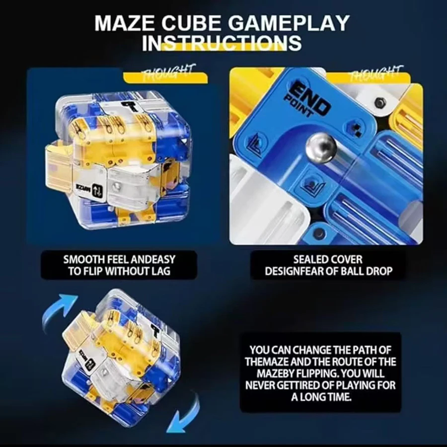 1 قطعة المتاهة أُحجية مكعبات سحرية لعبة متاهة كرة دوارة المكعب السحري الإصدار الإجهاد التوحد القلق الكبار الاطفال الإغاثة مكافحة الإجهاد لعبة