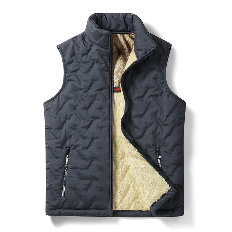 

Harajuku Trend Fashion Autumn Winter Lambskin Casual Fleece Ultrasonic Cross-Border Graphene Cotton Vest For Middle-Aged Elderly