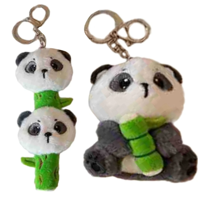 Panda Schoolbag Pendant Keychain Large Panda Bear Chinese Panda Cartoon Charm for Boys Girls Vending Machine