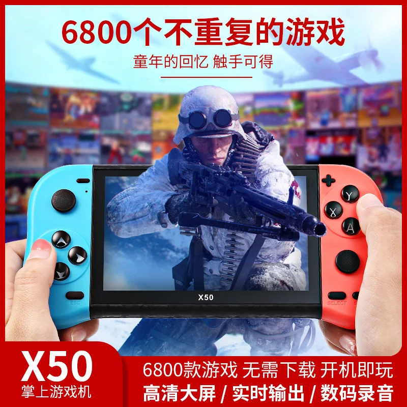 

X50 5.1 HD screen 64bit Video games supports multiple emulators ortable Handheld Retro Game Console Video Player tv output