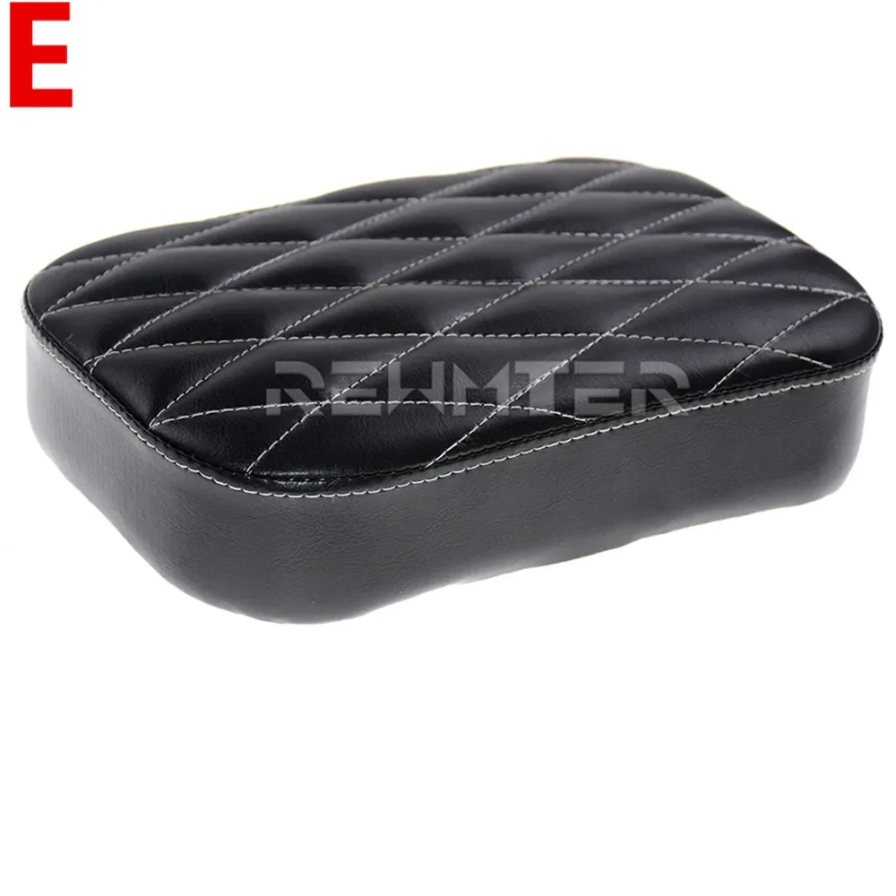 Motorcycle Rear Passenger 6 Suction Cup Pillion Pad Seat Black/Brown For Harley Sportster XLCruiser Chopper Custom Dyna Touring