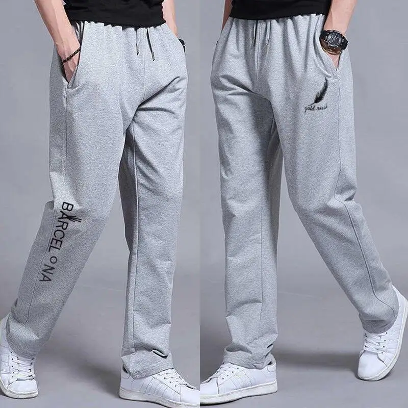 Elastic Waist Dad  Versatile Spring Autumn Breathable Large Size Sweatpants Youth Korean Style Sports Pants Straight Leg ...