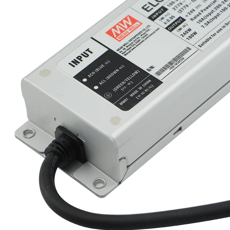 Mean Well ELG-240-24A-3Y 240 Watt 10A 24Vdc Power Supply for LED Fish Light LED Driver Waterproof IP65
